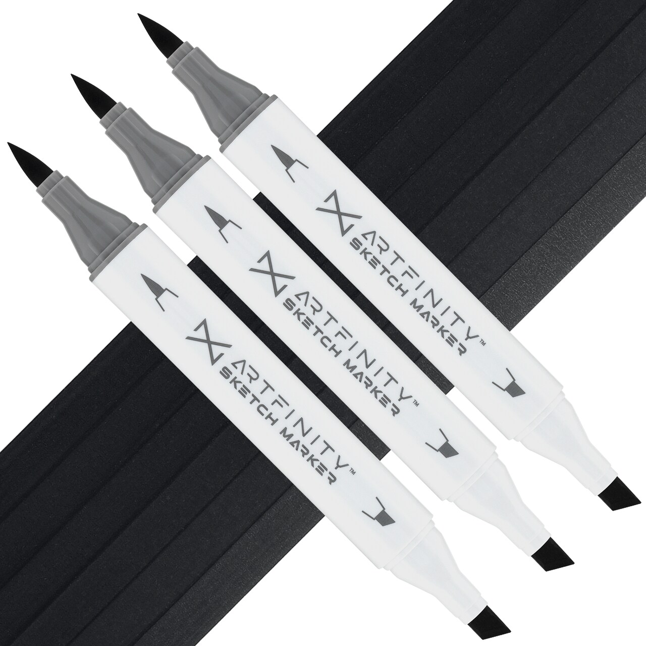 Artfinity Sketch Marker Sets - Set of 3 - Stealth BG9-7, Vibrant, Professional, Dye-Based Alcohol Markers for Artists, Drawing, Travel, & More